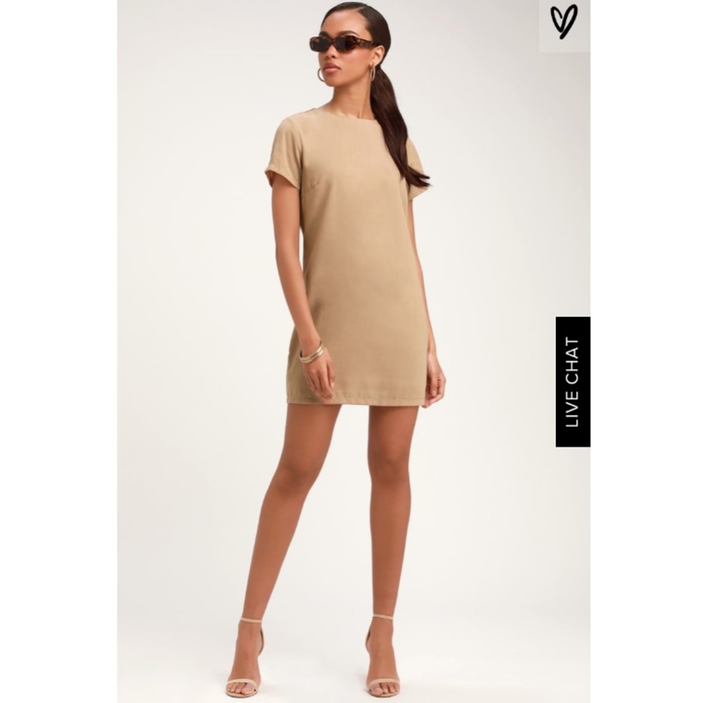 Lulu’s Shift and Shout Dress - Beige